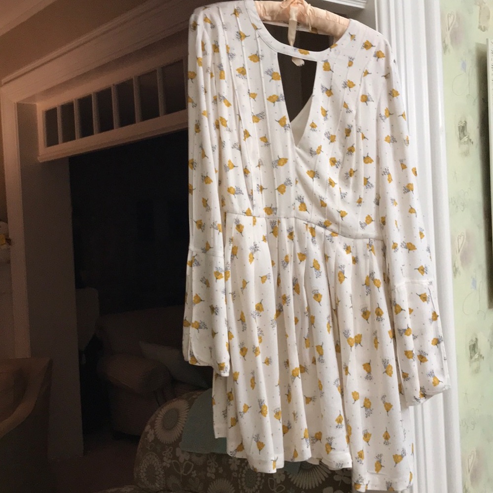 Free People NWT Ivory Long Sleeve Mini Dress Tunic